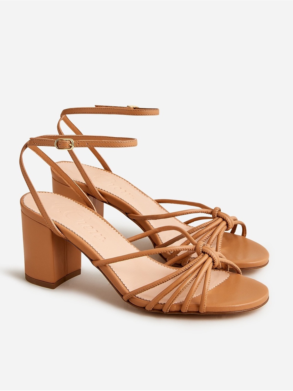 JCREW Italian Leather NIB Lucie Strappy Block Heel Sandals 👡